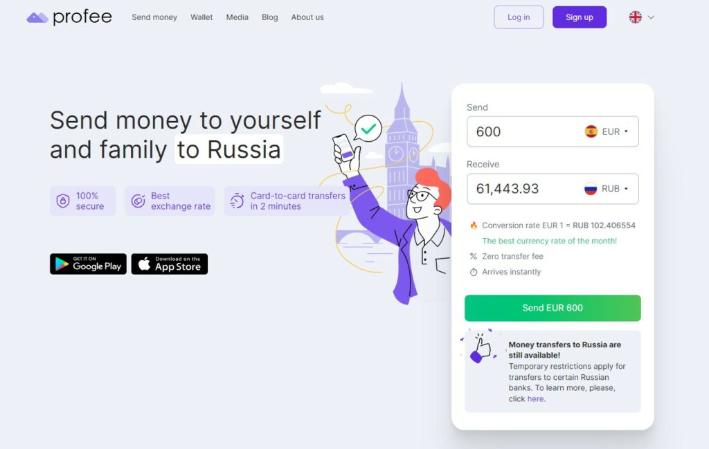 Senden Sie noch heute Geld nach Russland