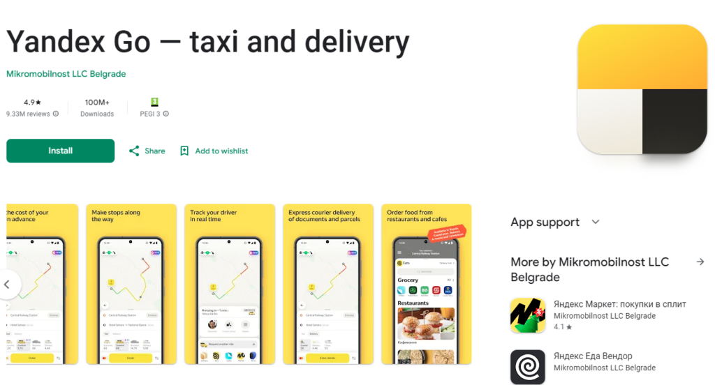 Buchen Sie ein Taxi in Russland mit Yandex Go