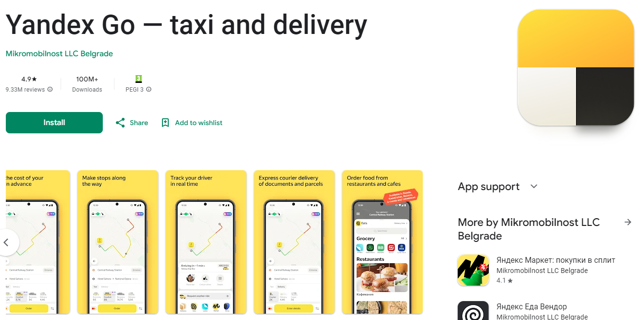 Buchen Sie ein Taxi in Russland mit Yandex Go